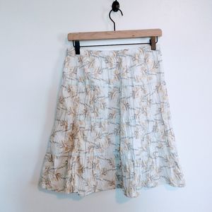 American eagle size 6, Y2K silk floral skirt in neutrals